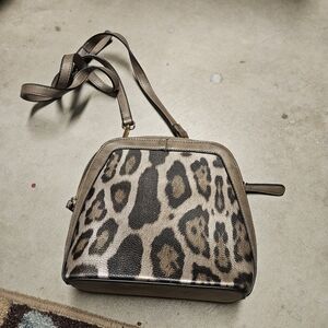 Leopard Print Crossbody Bag in Brown